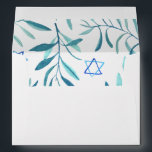 Watercolor Botanical Star of David Bar Bat Mitzvah Envelope<br><div class="desc">Perfect envelope for a bat mitzvah, bar mitzvah or other Jewish celebration! Hand made watercolor art for you on the inside! FULLY CUSTOMIZABLE! Click on “Personalize” above to edit the return address text. Click "edit using design tool" to adjust the fonts, colours and placements and to delete the back side...</div>