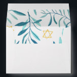 Watercolor Botanical Star of David Bar Bat Mitzvah Envelope<br><div class="desc">Perfect envelope for a bat mitzvah, bar mitzvah or other Jewish celebration! Hand made watercolor art for you on the inside! FULLY CUSTOMIZABLE! Click on “Personalize” above to edit the return address text. Click "edit using design tool" to adjust the fonts, colours and placements and to delete the back side...</div>