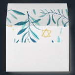 Watercolor Botanical Star of David Bar Bat Mitzvah Envelope<br><div class="desc">Perfect envelope for a bat mitzvah, bar mitzvah or other Jewish celebration! Hand made watercolor art for you on the inside! FULLY CUSTOMIZABLE! Click on “Personalize” above to edit the return address text. Click "edit using design tool" to adjust the fonts, colours and placements and to delete the back side...</div>