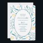 Watercolor Botanical Star of David Bar Bat Mitzvah Invitation<br><div class="desc">Perfect card to announce a bat mitzvah, bar mitzvah or other Jewish celebration! Hand made watercolor art for you on the front and back side! FULLY CUSTOMIZABLE! Click on “Personalize” above to edit the text. Click "edit using design tool" to adjust the fonts, colours and placements and to delete the...</div>
