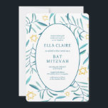 Watercolor Botanical Star of David Bar Bat Mitzvah Invitation<br><div class="desc">Perfect card to announce a bat mitzvah, bar mitzvah or other Jewish celebration! Hand made watercolor art for you on the front and back side! FULLY CUSTOMIZABLE! Click on “Personalize” above to edit the text. Click "edit using design tool" to adjust the fonts, colours and placements and to delete the...</div>