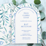 Watercolor Botanical Star of David Bar Bat Mitzvah Invitation<br><div class="desc">Perfect card to announce a bat mitzvah, bar mitzvah or other Jewish celebration! Hand made watercolor art for you on the front and back side! FULLY CUSTOMIZABLE! Click on “Personalize” above to edit the text. Click "edit using design tool" to adjust the fonts, colours and placements and to delete the...</div>