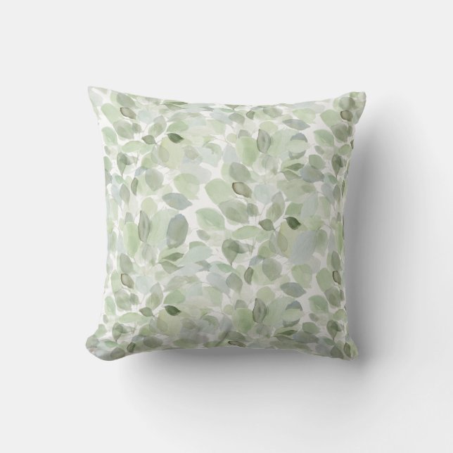 Watercolor Botanical  Throw Pillow (Front)