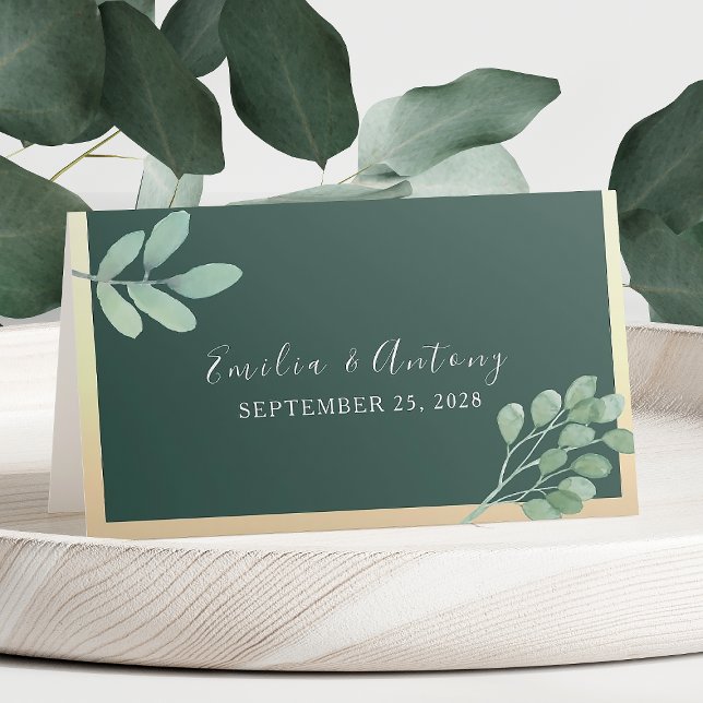 Watercolor Botanical Wedding Place Card (Creator Uploaded)