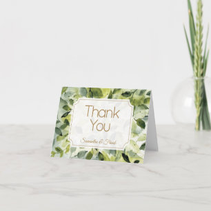 Watercolor Botanical Wedding Thank You Card