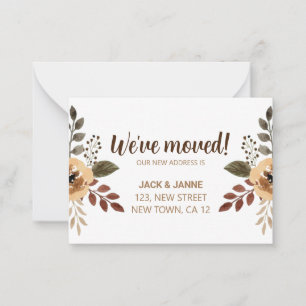 Watercolor Botanical We've Moved Announcement Card