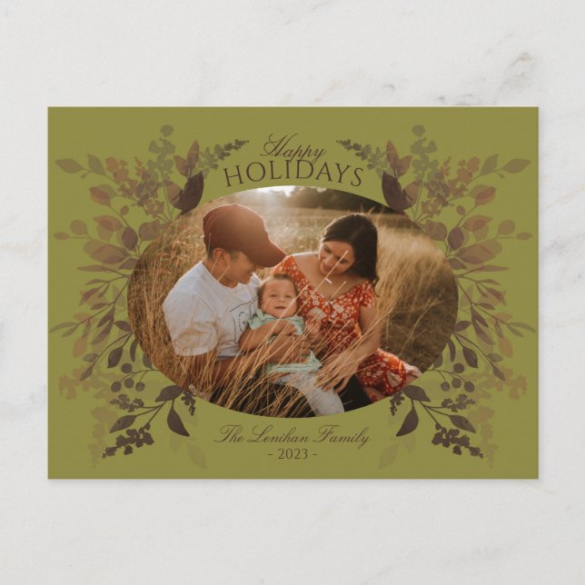 Watercolor Botanicals Postcard Green (Front)