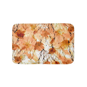 Watercolor Botanicals: Vintage Plant Pattern. Bath Mat
