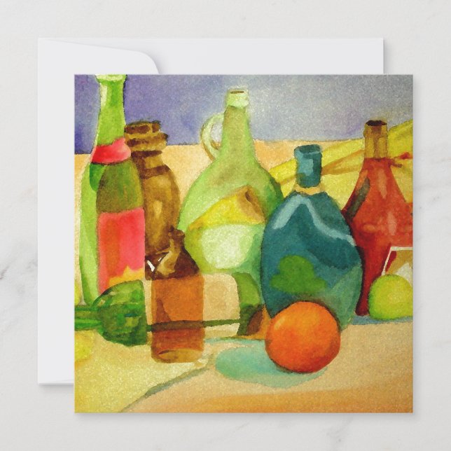 Watercolor Bottles Invitation (Front)