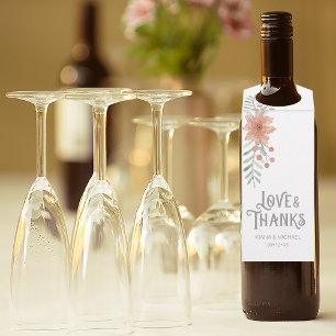 Watercolor Bouquet Blush ID654 Bottle Tag