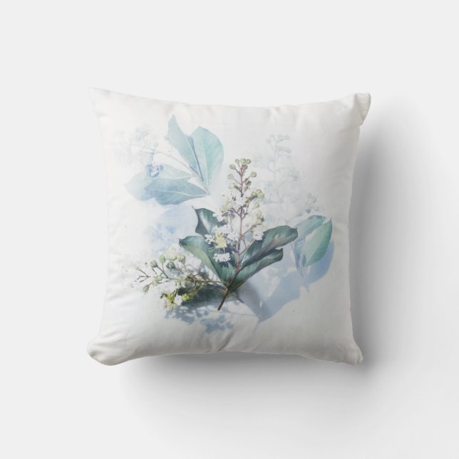 Watercolor Bouquet, Flowers Throw Pillow (Front)