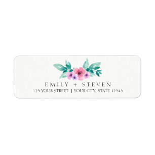 watercolor bouquet wedding label