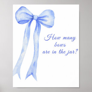 Watercolor bow - guess how many bows in jar poster