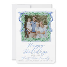 Watercolor Bow Holiday Card