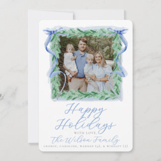 Watercolor Bow Holiday Card