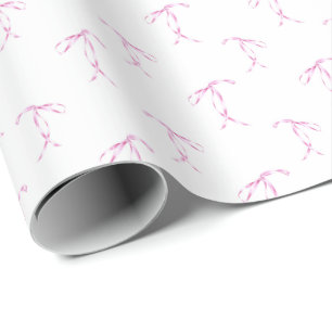 Watercolor Bow Pattern Wrapping Paper Roll