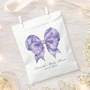 Watercolor Bow Polka Dot Baby Shower Favour Bag