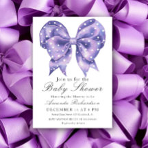 Watercolor Bow Polka Dot Baby Shower