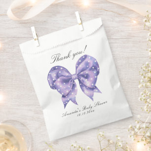 Watercolor Bow Polka Dot Baby Shower Thank you Favour Bag