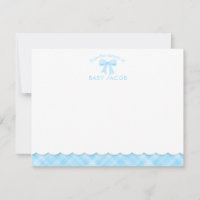 Watercolor Bow Preppy Blue Plaid Boy Baby Shower