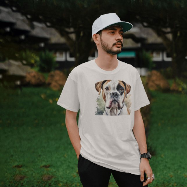 Watercolor Boxer Dog Art T-Shirt (Creator Uploaded)