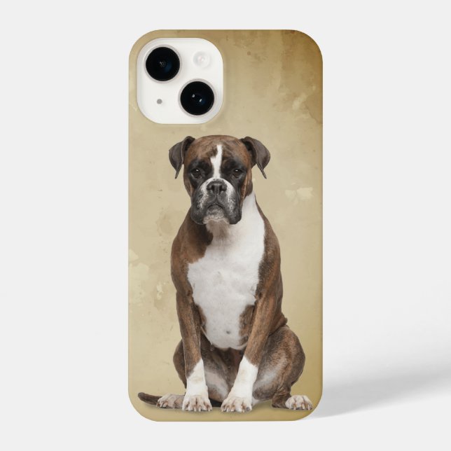 Watercolor Boxer Dog Pet Animal Nature iPhone Case (Back)