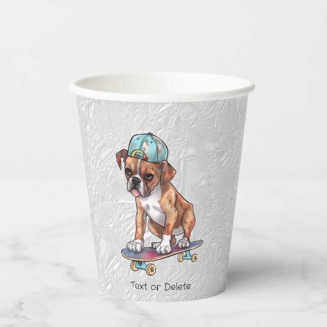 Watercolor Boxer Paper Cups (Front)