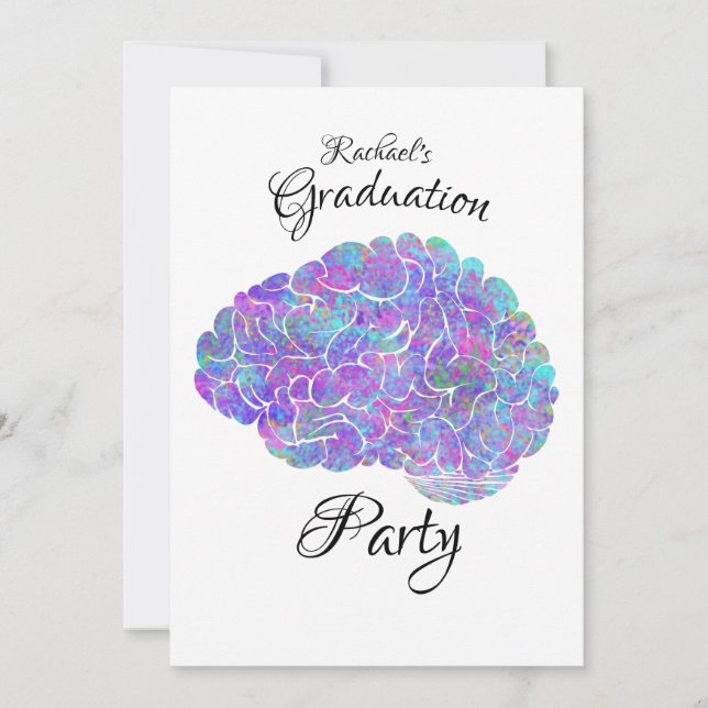 Watercolor Brain Invitation (Front)