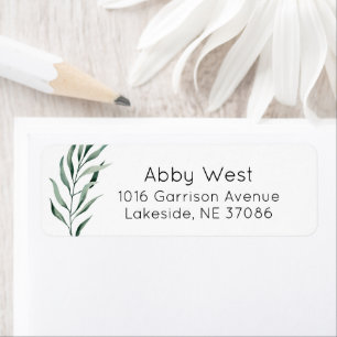Watercolor Branch Return Address Label