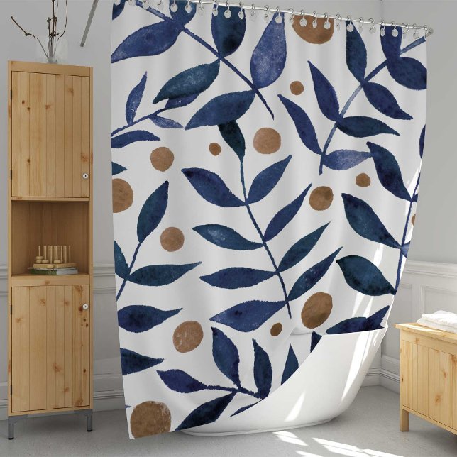 Watercolor branches and berries - indigo and beige (Creator Uploaded)