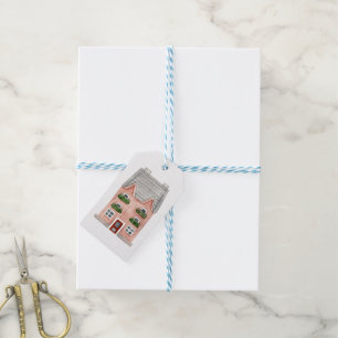 Watercolor Brick House Gift Tags