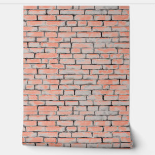 Watercolor Bricks Patterns Orange Grey Grey Custom Wallpaper