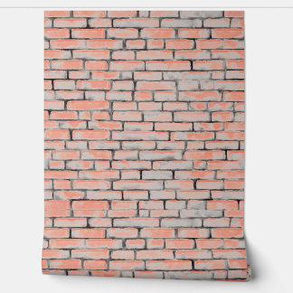 Watercolor Bricks Patterns Orange Grey Grey Custom Wallpaper