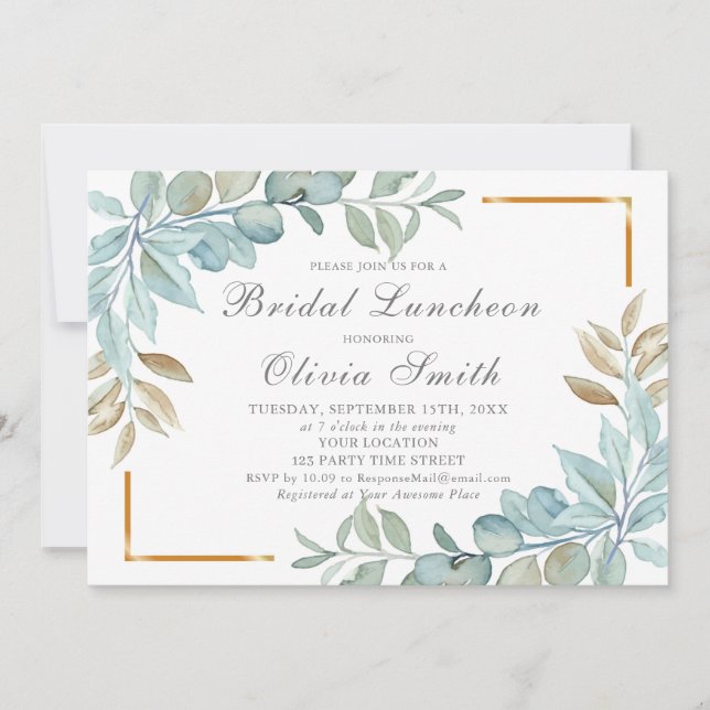 Watercolor Bridal Luncheon Invitation (Front)