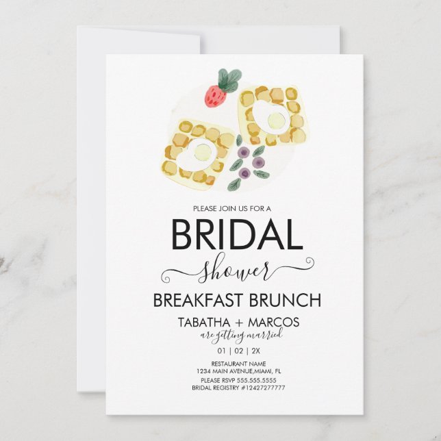 Watercolor Bridal Shower Breakfast Eggs Brunch Invitation (Front)
