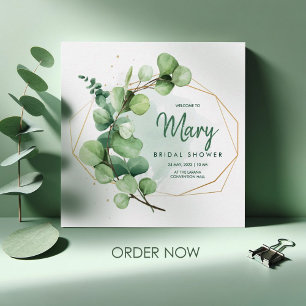 Watercolor bridal shower elegant garden modern invitation