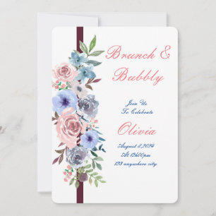 watercolor bridal shower floral invitation