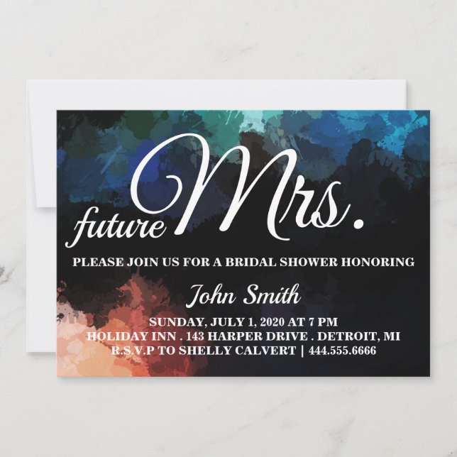 Watercolor Bridal Shower future Mrs. Invitation (Front)