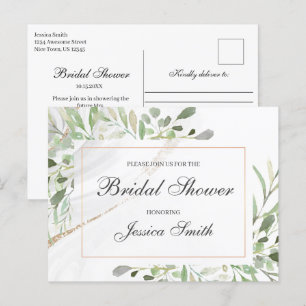 Watercolor Bridal Shower Invitation Postcard