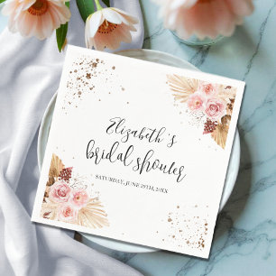 Watercolor Bridal Shower Napkins Boho Floral