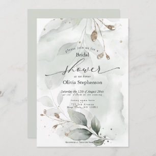 Watercolor Bridal Shower Rustic  Foliage Invitatio Invitation