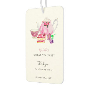 Watercolor Bridal Shower Tea Party Thank you Pink Air Freshener