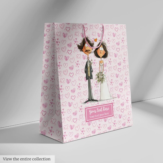 Watercolor Bride Groom Gift Bag Funny Wedding (Watercolor Bride Groom Gift Bag Funny Wedding)