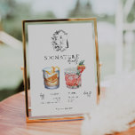 Watercolor | Bride & Groom Signature Drink Poster<br><div class="desc">Personalize this sign with the names of the bride and groom and their favourite drink choice. Different cocktail illustrations can be made by request. Add your custom wording to this design by using the "Edit this design template" boxes on the right-hand side of the item or click the blue "Customize...</div>