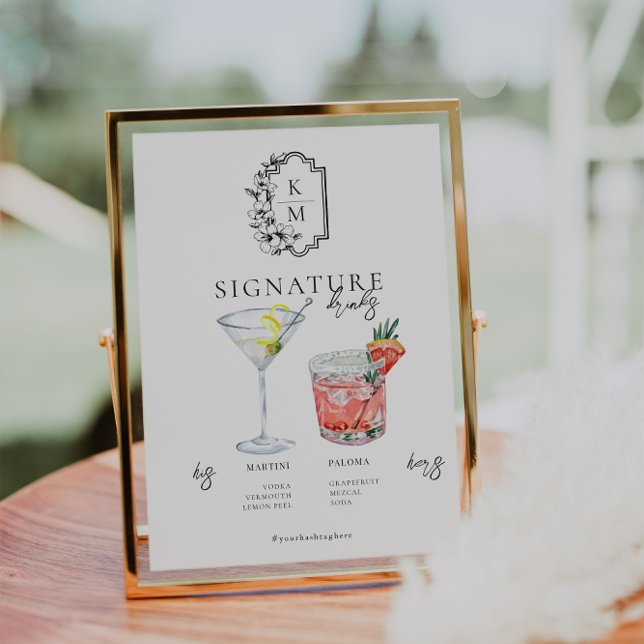 Watercolor | Bride & Groom Signature Drink Poster (Creator Uploaded)