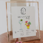 Watercolor | Bride & Groom Signature Drink Poster<br><div class="desc">Personalize this sign with the names of the bride and groom and their favourite drink choice. Different cocktail illustrations can be made by request. Add your custom wording to this design by using the "Edit this design template" boxes on the right-hand side of the item or click the blue "Customize...</div>