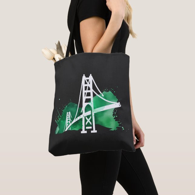 Watercolor Bridge Tote Bag (Close Up)