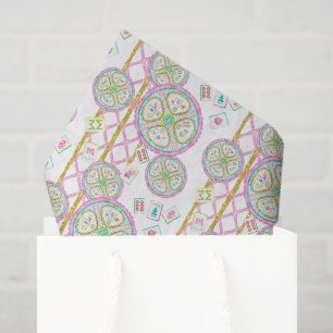 Watercolor Bright Mahjong Medallion Tissue Paper