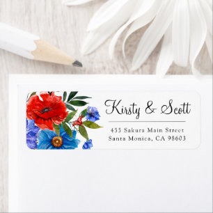 Watercolor Bright Summer Flowers Wedding Address