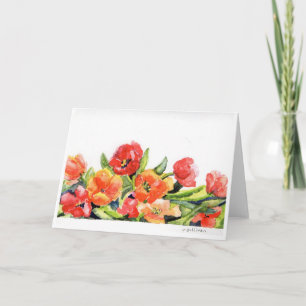 watercolor bright tulips card